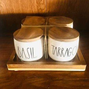 Rae Dunn set spice jars kitchen farmhouse counter decor basil terragon t…